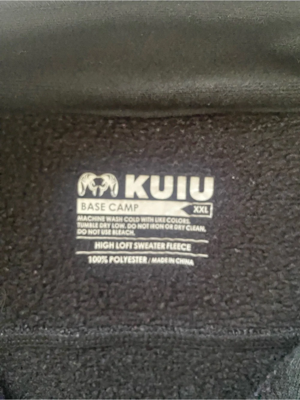 Kuiu Men's Black Base Layer High Loft Sweater Fleece Vest - Zip Front